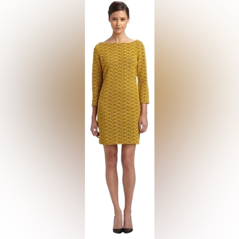 Diane von Furstenberg Yellow Sarita Acorn Lace Casual Dress